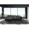 Altoni - Hoeksalon Pandora - Links - Leder - Zwart - 172x85x260cm | Belga Meubelen New