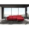 Altoni - Hoeksalon Pandora - Rechts - Leder - Rood - 260x85x172cm | Belga Meubelen New