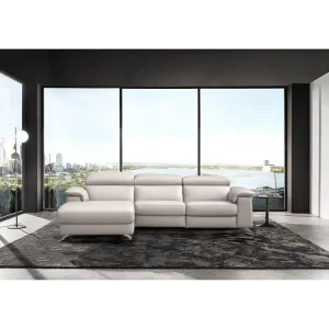 Altoni - Hoeksalon Pandora - Links - Leder - Beige - 172x85x260cm | Belga Meubelen Best