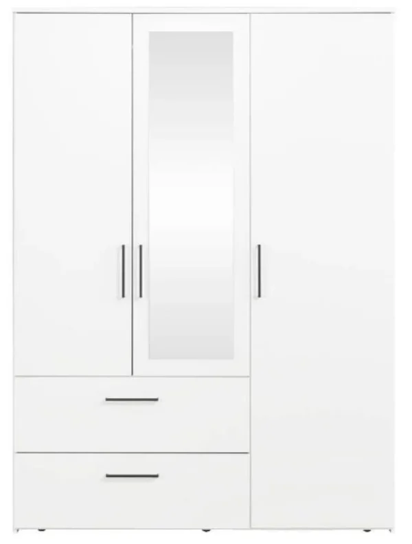 ASP - Kleerkast Orleans - 3 draaideuren - Wit - 145x201x58cm | Belga Meubelen Best