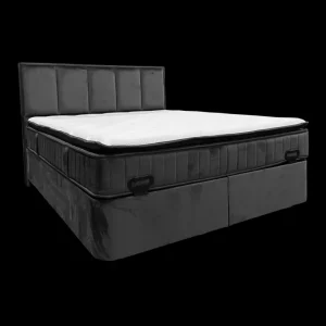 2BM - Boxspring Alexia - Stof - Zwart - 160x120x200cm | Belga Meubelen Clearance