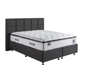 2BM - Boxspring Barcelona - Stof - Zwart - 180x120x200cm | Belga Meubelen Outlet