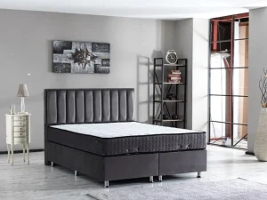 2BM - Boxspring Crown - Kunstleder - Zwart - 160x122x200cm | Belga Meubelen Outlet