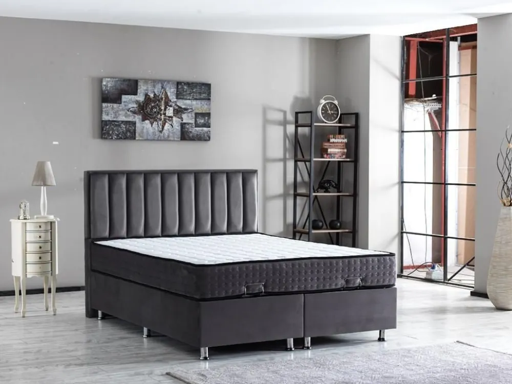 bm__boxspring_crown__kuns_0-1.webp 2BM - Boxspring Crown - Kunstleder - Zwart - 160x122x200cm | Belga Meubelen Outlet