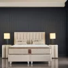 2BM - Boxspring Line - Met opbergruimte-Stof - Beige Velvet - 160x145x200cm | Belga Meubelen New