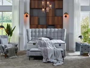 2BM - Boxspring Lion - Met opbergruimte - Stof - Lichtgrijs - 180x140x200cm | Belga Meubelen Fashion