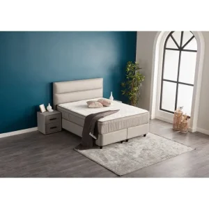 2BM - Boxspring Suna - Stof - Beige - 160x130x200cm | Belga Meubelen Online