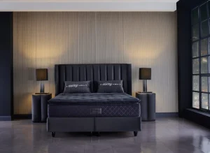 2BM - Boxspring Tokyo - Stof Zwart Velvet - 180x120x200cm | Belga Meubelen New