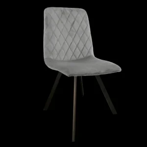 2BM - Eetkamerstoel Jerry - Velours - Grijs - 54x88x46cm | Belga Meubelen Best