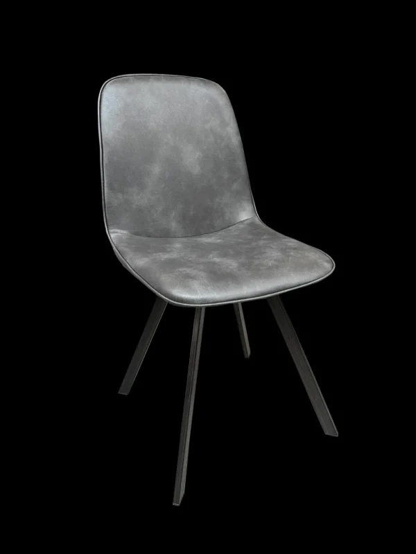 2BM - Eetkamerstoel Kat - Kunstleder - Grijs - 46x88x42cm | Belga Meubelen Sale