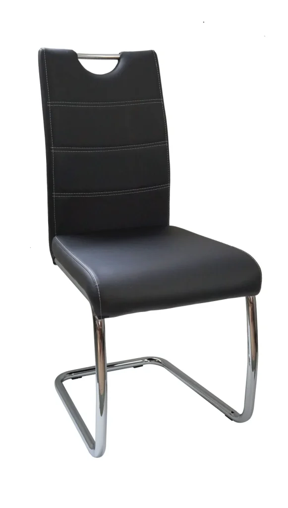 2BM - Eetkamerstoel S20 - Kunstleder - Zwart - 44x97x55cm | Belga Meubelen Online