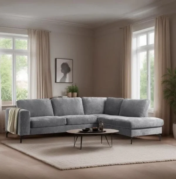 2BM - Hoeksalon 3620 - Stof - Grijs - Rechts - 262x205cm | Belga Meubelen Fashion