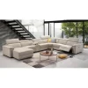 2BM - Hoeksalon Anna - Links - Leder - Ivory kleur - 170x390x310cm | Belga Meubelen Hot