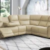 2BM - Hoeksalon Bardolino - Leder - Beige - 280 x 230 cm H -100 cm | Belga Meubelen Best