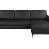 2BM - Hoeksalon Bergamo - Rechts - Kunstleder - Zwart - 226x150cm | Belga Meubelen Hot