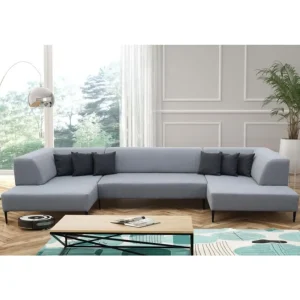 2BM - Hoeksalon Dedrick - Links - Stof - Grijs - 190x370x180cm | Belga Meubelen Discount