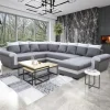 2BM - Hoeksalon Laura - Rechts - Kunstleder/Stof - Wit/Grijs - Met opbergfunctie - 244x330x165cm | Belga Meubelen Discount