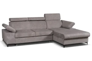 2BM - Hoeksalon Macon - Rechts - Grijze Stof - Bedfunctie - Opbergruimte - L262x170xD92xH96cm | Belga Meubelen Hot