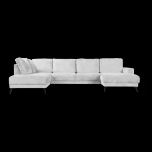 2BM - Hoeksalon Orion - Links - Stof - Wit Boucle - - 200x330x150cm | Belga Meubelen Outlet
