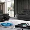 2BM - Salon Edouard - 3+2-zit - 2 relaxen - Leder - Zwart - 145/195x97x90cm | Belga Meubelen Discount