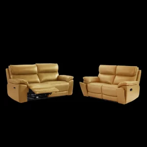 2BM - Salon Riva - Leder 3+2-zit - Met 2 relaxen | Belga Meubelen Clearance