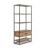 Boekenrek Madurai - Massief - Mangohout/Zwart - 80x190x40cm | Belga Meubelen Hot