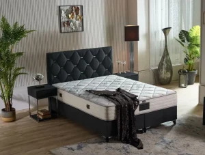 Boxspring Nimbus - Stof - Zwart - 160x122x200cm | Belga Meubelen New