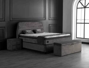 BSP - Boxspring Alberto- Stof - Grijs - 120x95x200cm | Belga Meubelen Online