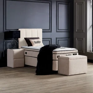 BSP - Boxspring Beer - Stof - Beige - 90x110x200cm | Belga Meubelen Best