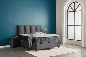 BSP - Boxspring Berg - Stof - Zwart - 160x110x200cm | Belga Meubelen New
