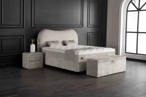 BSP - Boxspring Emily- Stof - Beige - 180x95x200cm | Belga Meubelen Clearance