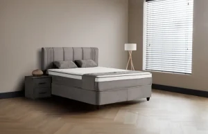 BSP - Boxspring Lindo - Stof - Grijs - 140x110x200cm | Belga Meubelen Hot