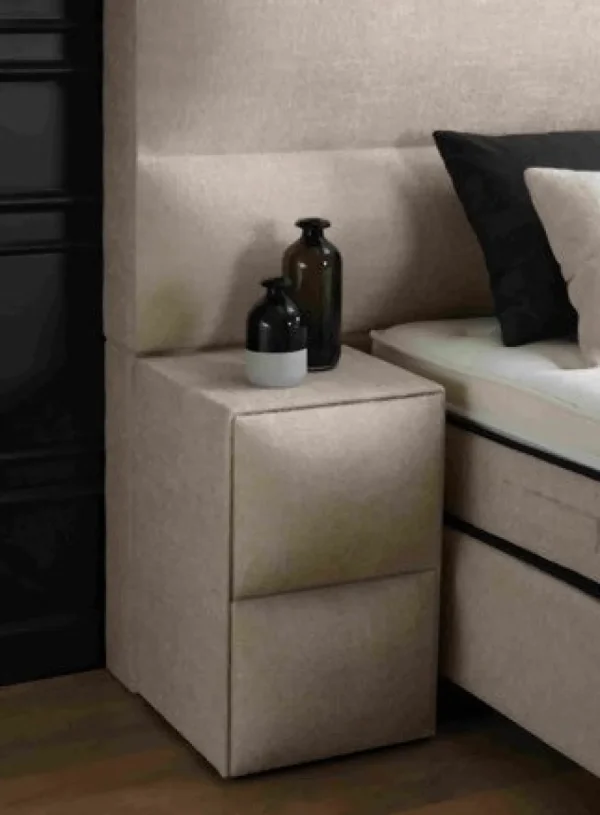 BSP - Nachtkastje Hills - Stof Beige - 50x55x50cm | Belga Meubelen Clearance