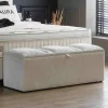 BSP - Opbergbank Alana - Stof Beige - 140x65x50cm | Belga Meubelen Online