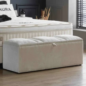 BSP - Opbergbank Alana - Stof Beige - 140x65x50cm | Belga Meubelen Online