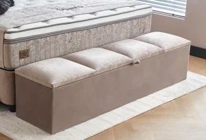 BSP - Opbergbank Klara - Stof Beige - 160x65x50cm | Belga Meubelen Discount