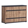 Commode Octavia - Donkere Eik/Zwart - 110x76x40cm | Belga Meubelen Outlet