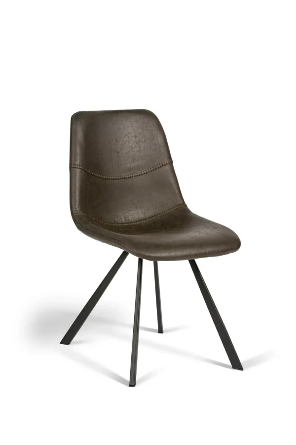 DEC - Eetkamerstoel Otto - Kunstleder - Bruin - 44x84x57cm | Belga Meubelen Sale