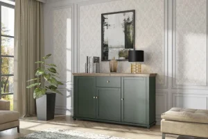 Dressoir Evora 3D1S - Groen - 160x93x42cm | Belga Meubelen New