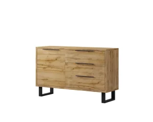 Dressoir Halle - Eik/Zwart - Twee afmetingen - 144/201x83x45cm | Belga Meubelen Fashion