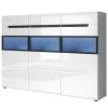 Dressoir Hektor 48 - Wit/Antraciet/Zwart - 180x130x37cm | Belga Meubelen Clearance