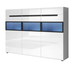 Dressoir Hektor 48 - Wit/Antraciet/Zwart - 180x130x37cm | Belga Meubelen Clearance