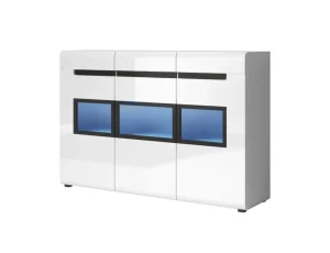 Dressoir Hektor 43 - Wit/Antraciet/Eik - Twee kleuren - 137x92x37cm | Belga Meubelen Discount