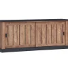 Dressoir Ottawa - Donkere Eik/Zwart - 221x90x46cm | Belga Meubelen Best