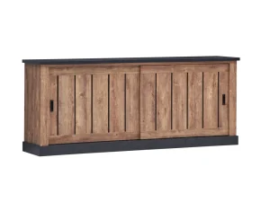 Dressoir Ottawa - Donkere Eik/Zwart - 221x90x46cm | Belga Meubelen Best