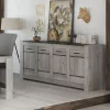 Dressoir Tom - Grijze Eik/Marmer print - 224x95x50cm | Belga Meubelen Fashion