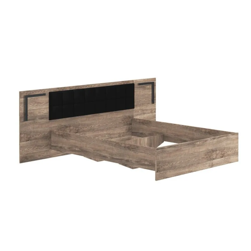 dul__tweepersoonsbed_vero_0.webp DUL - Tweepersoonsbed Veronique - Donker Eik/Zwart - 160x99x200cm | Belga Meubelen Online
