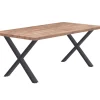 Eettafel Ottawa - X-poten - Donkere Eik/Zwart - 190x76x95cm | Belga Meubelen New