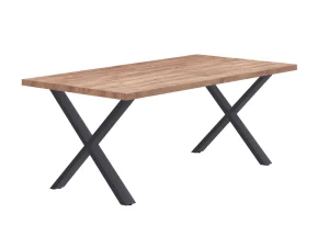 Eettafel Ottawa - X-poten - Donkere Eik/Zwart - 190x76x95cm | Belga Meubelen New