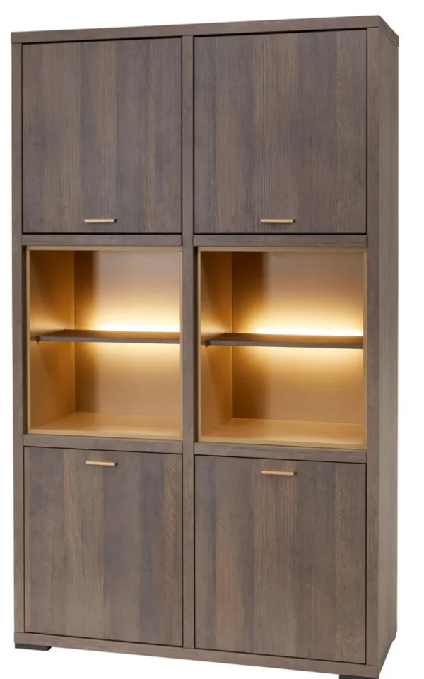 Evan - Barkast Livia - BAR1 - K676 - Gouden eik/Goud - 123x208x50cm | Belga Meubelen Clearance
